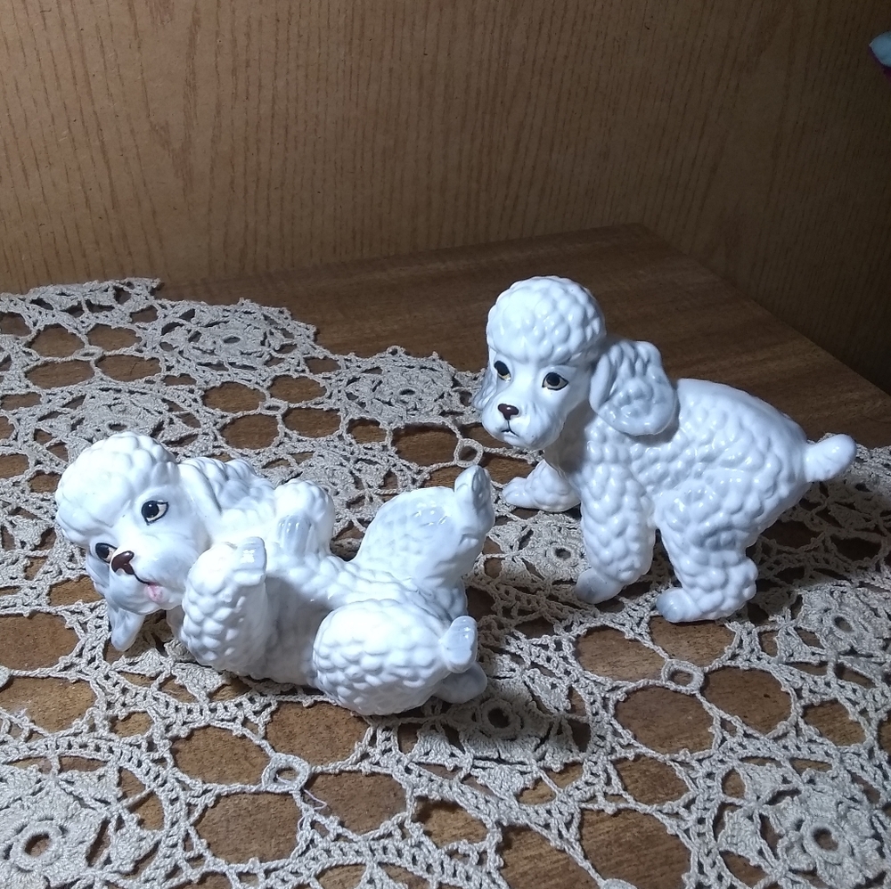 Ceramic poodles